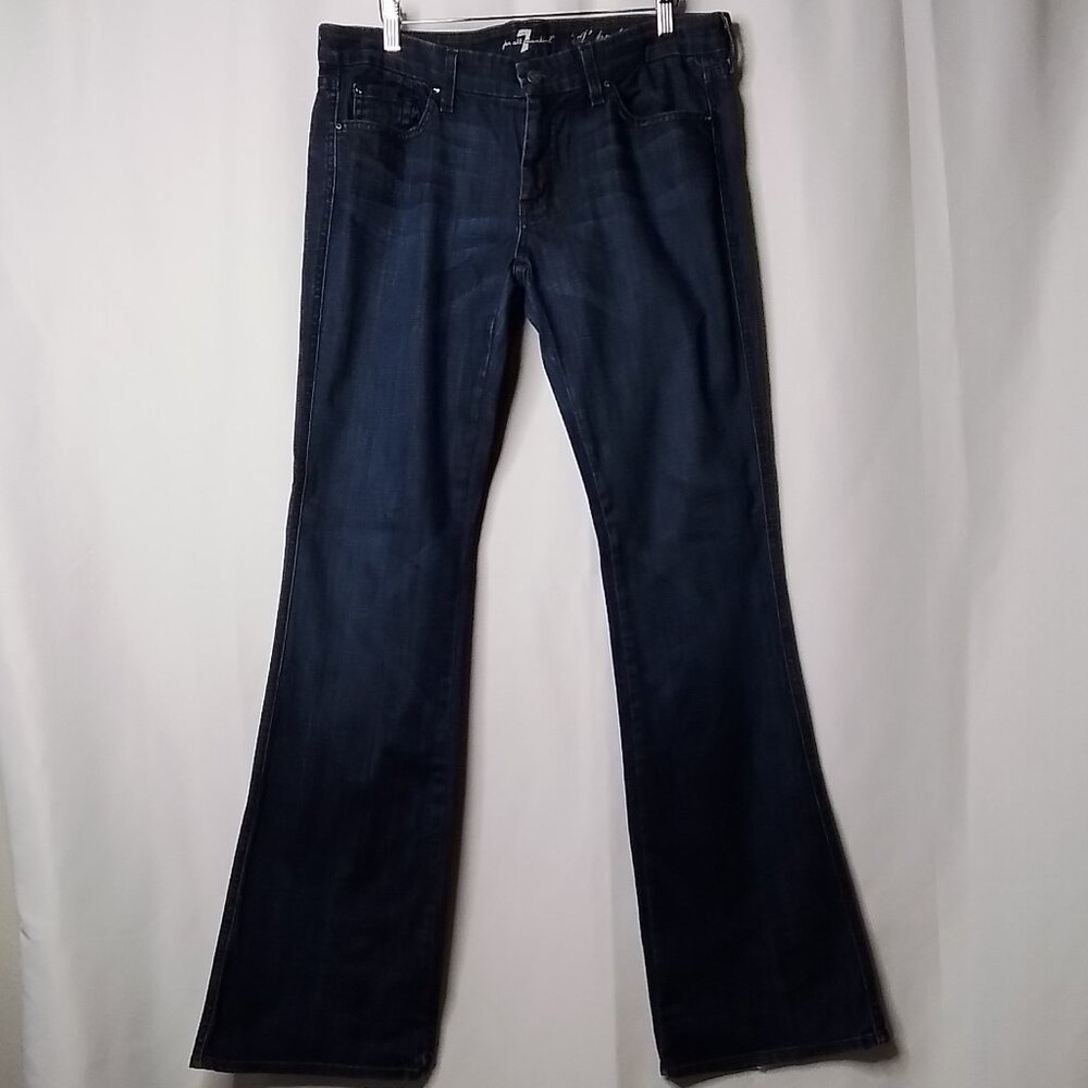 7 FOR ALL MANKIND 'A' POCKET FLARE DARK WASH DENIM JEAN SIZE 31